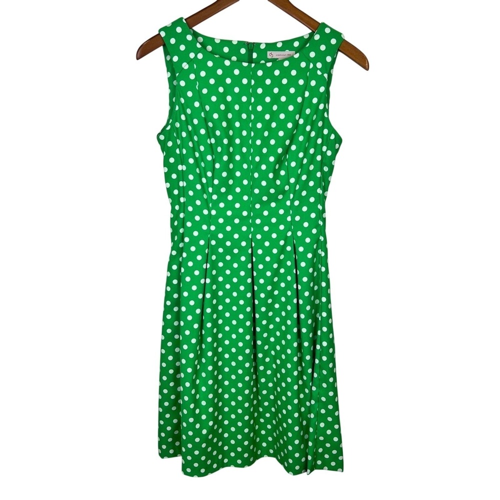 Kelly Green Polka Dot Dress 4 Preppy Fit and Flare Tennis Sporty Chic Retro